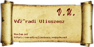Váradi Ulisszesz névjegykártya